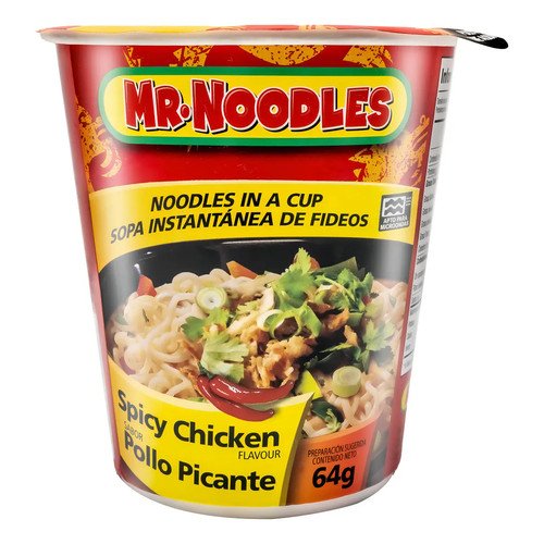 SOPA INSTANTANEA POLLO PICANTE MR NOODLES 12X64 GR
