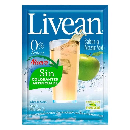 JUGO EN POLVO MANZANA LIVEAN NAC CN 10X7G