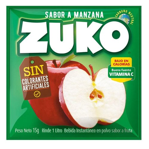 JUGO EN POLVO MANZANA ZUKO 10X15G