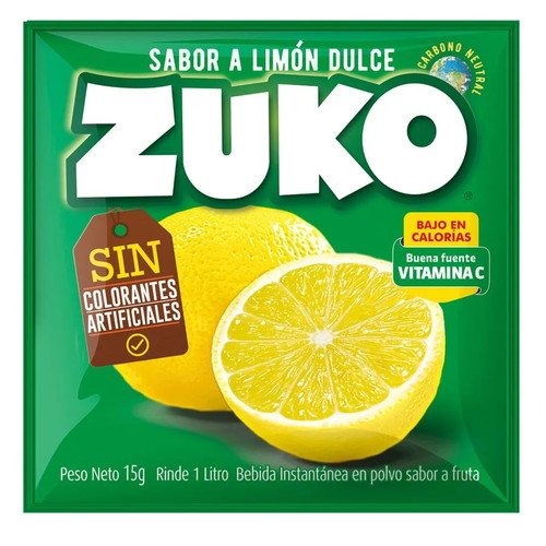 JUGO EN POLVO LIMON DULCE ZUKO 10X15G