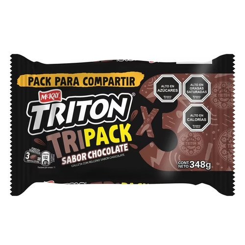TRIPACK GALLETA TRITON CHOCOLATE 10X3X116GR