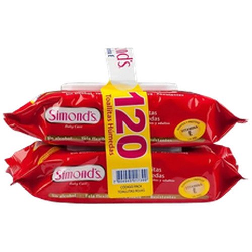 TOALLA HUMEDA PACK ROJA SIMONDS 12X120 UN