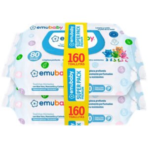 TOALLA HUMEDA PREMIUM CON TAPA 2X1 EMUWIPES 9X80UN
