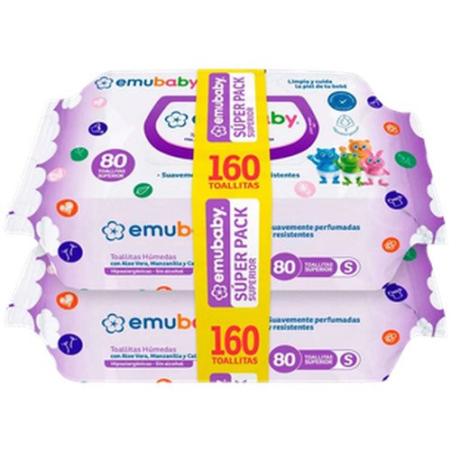 TOALLA HUMEDA SUPERIOR 2X1 EMUWIPES 15X80UN