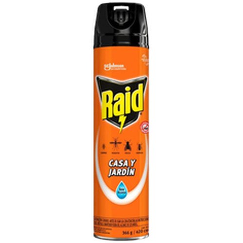 INSECTICIDA RAID CASA Y JARDIN AEROSOL 12X420CC