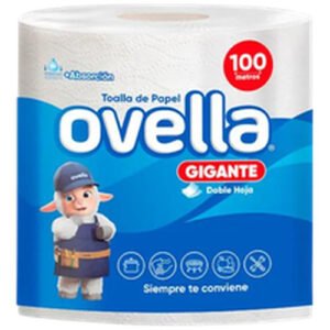 TOALLA PAPEL DOBLE HOJA OVELLA 6X100 MTS