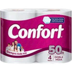PAPEL HIGIENICO DOBLE HOJA CONFORT 50MT 10X4ROLL