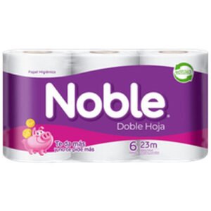 PAPEL HIGIENICO DOBLE/H 23MT NOBLE 8X6 ROLLOS