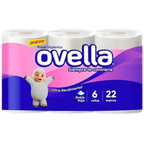 PAPEL HIGIENICO DOBLE/H 22 MT OVELLA 8X6 ROLLOS