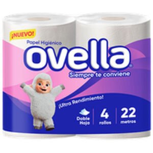 PAPEL HIGIENICO DOBLE/H 22MT OVELLA 12X4ROLLOS