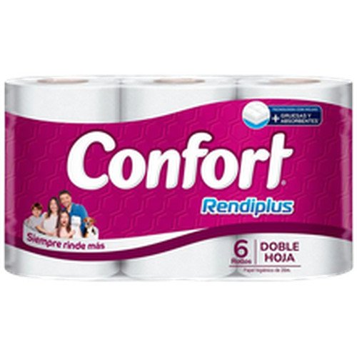 PAPEL HIGIENICO D/HOJA RENDIPLUS CONFORT 20MT 8X6