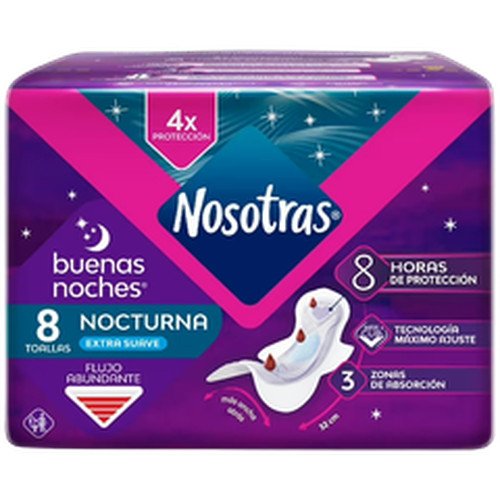 TOALLA FEMENINA SUAVE C/ALAS BN NOSOTRAS 24X8UN
