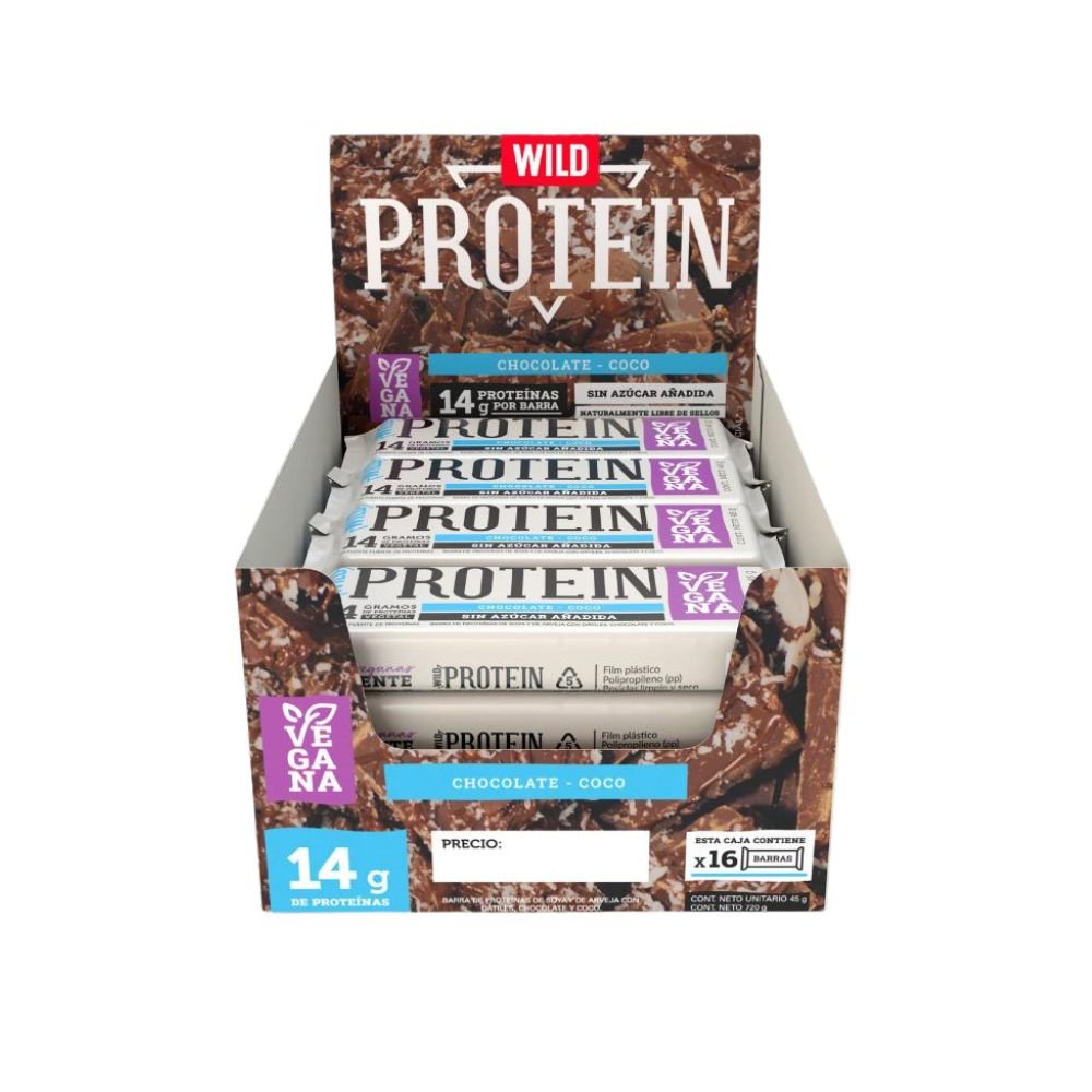 BARRA CHOCOLATE COCO WILD PROTEIN 12X16X45GR