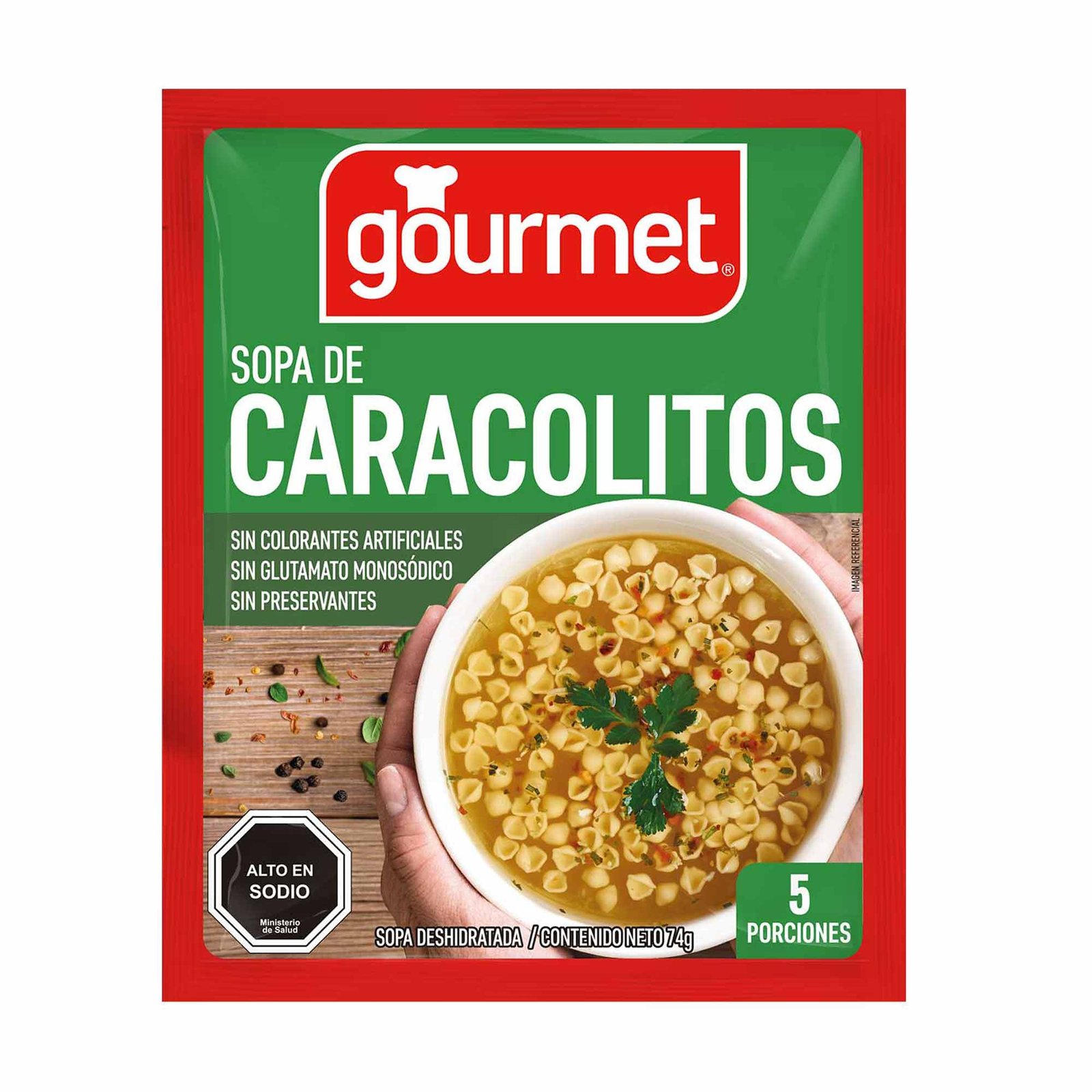 Sopa Instantánea Caracolitos Gourmet 74 g