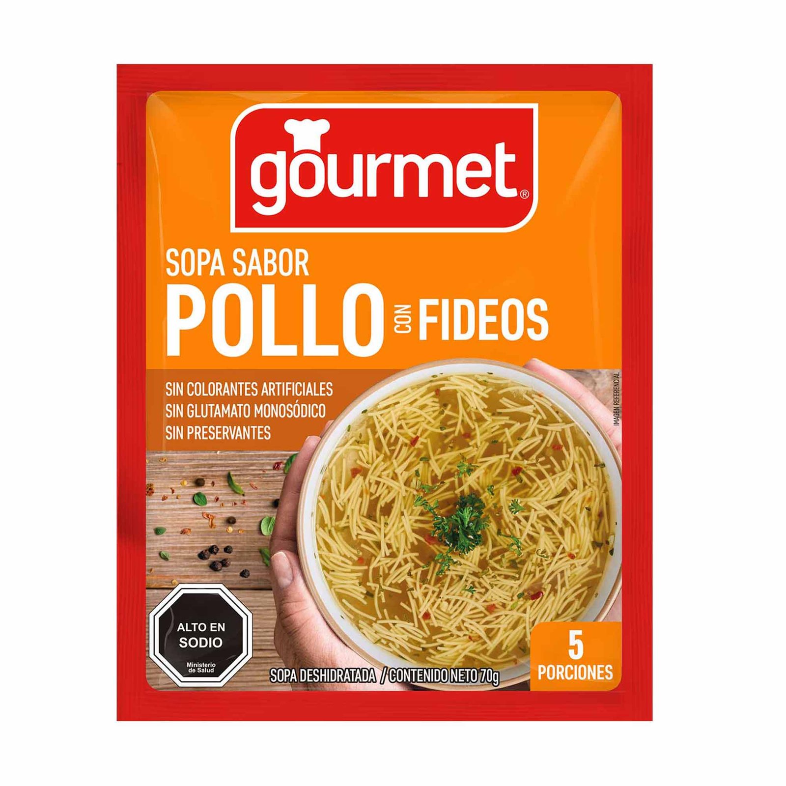 Sopa Instantánea Pollo con Fideos Gourmet 70 g