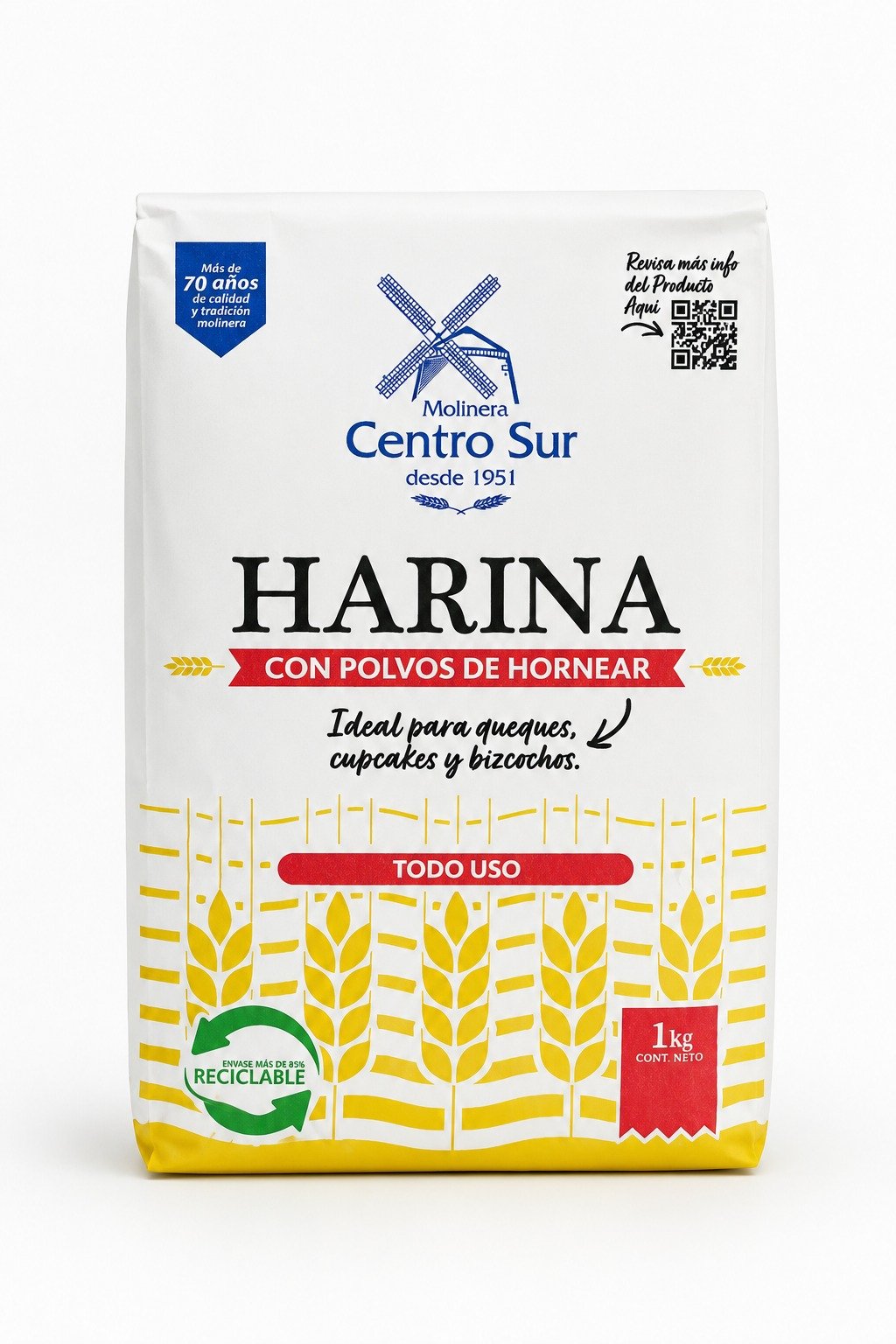 HARINA CON POLVOS MOLINERA CENTRO SUR 10X1KG