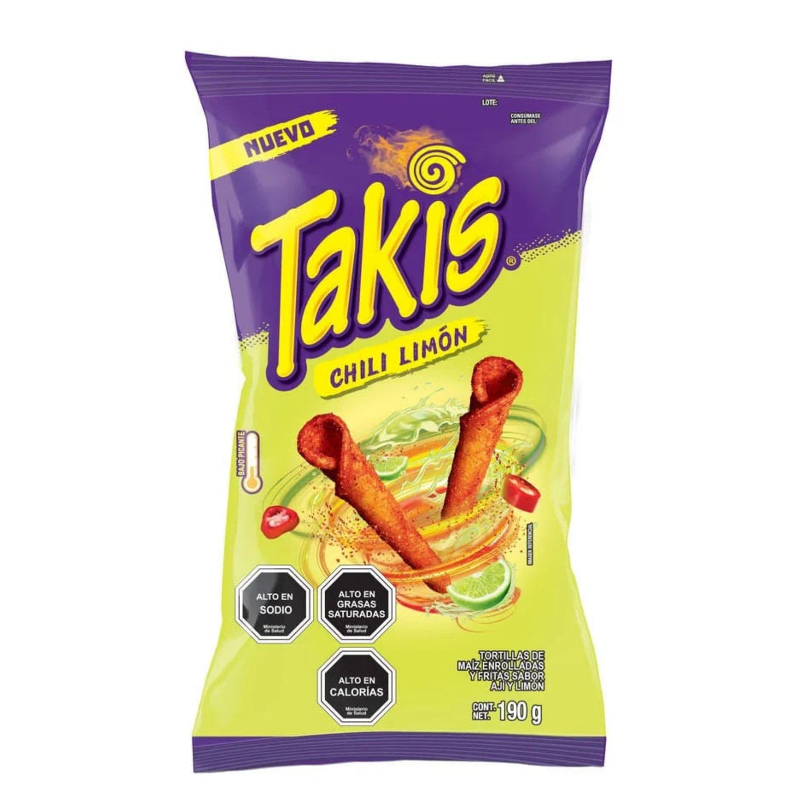 TORTILLA DE MAIZ CHILI LIMON TAKIS 21X190 GR