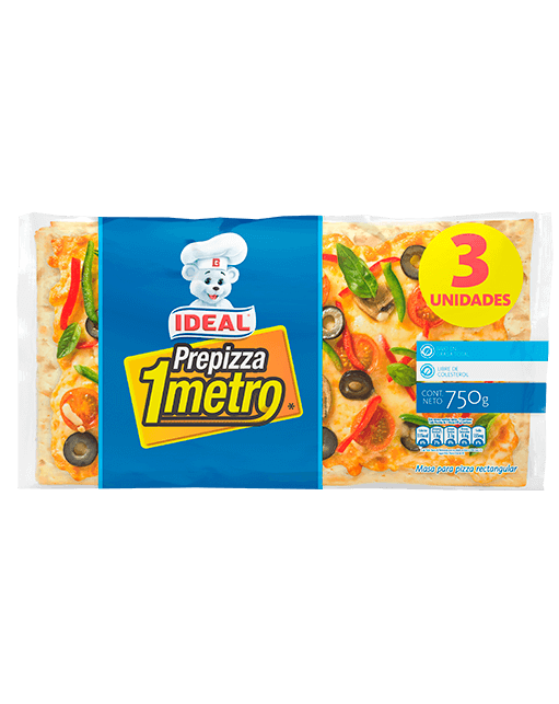 PREPIZZA RECTANGULAR 1 METRO IDEAL 12X750GR