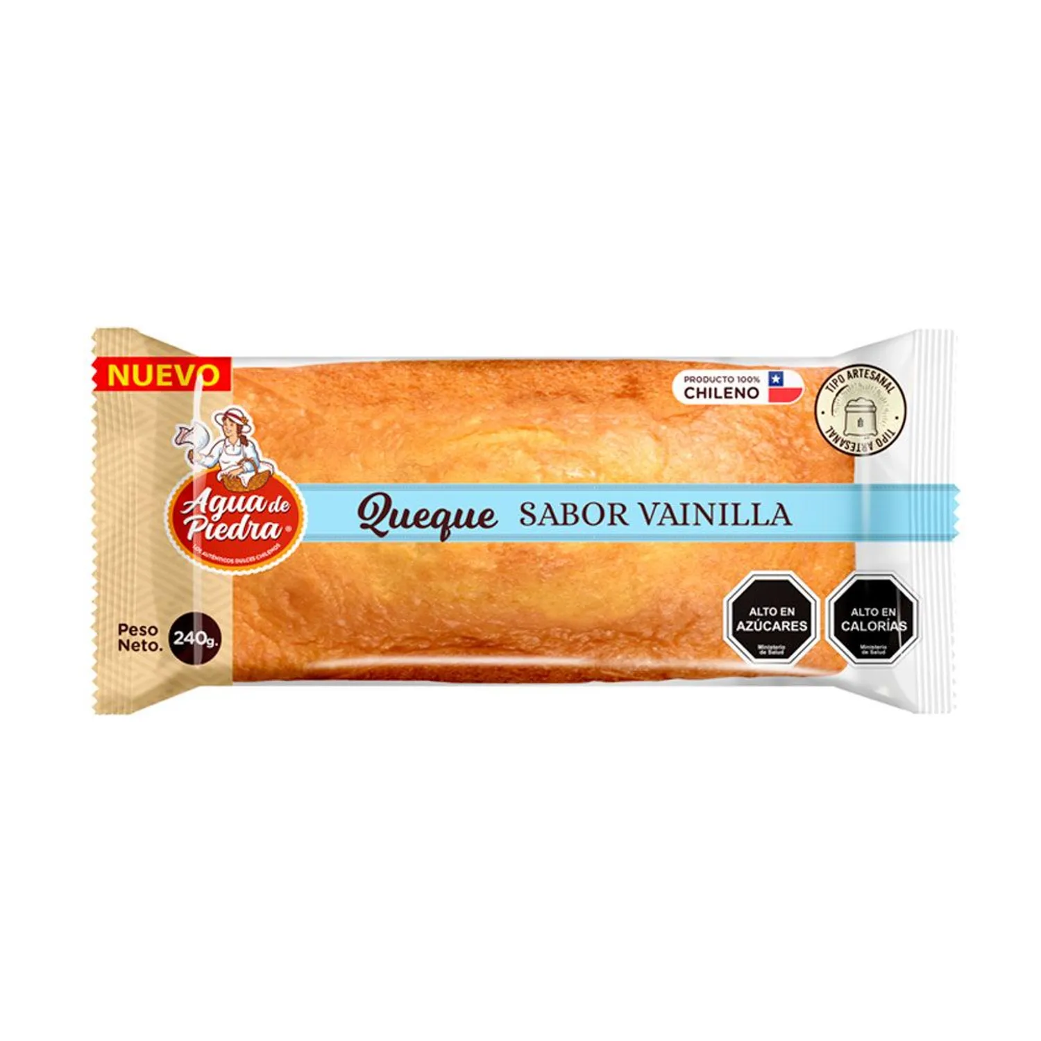 QUEQUE VAINILLA AGUA DE PIEDRA 21X225GR