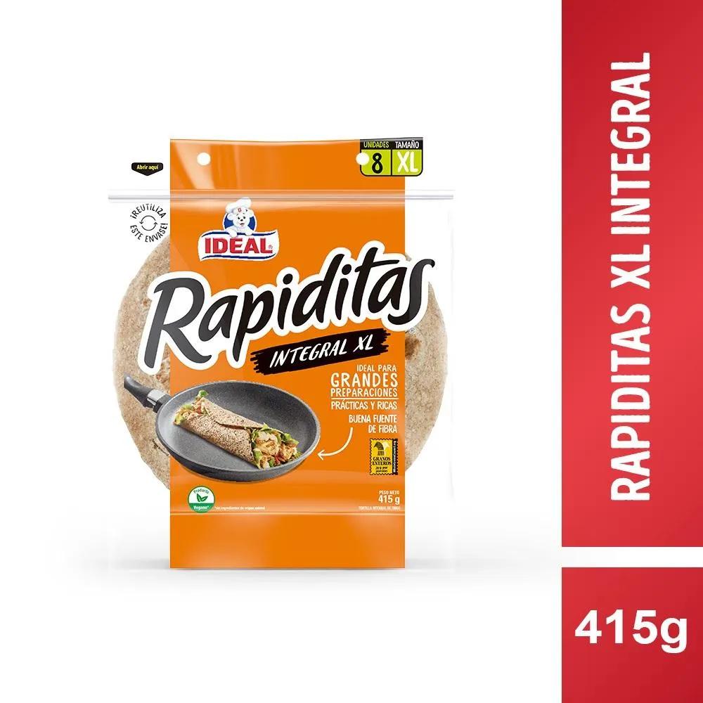TORTILLAS RAPIDITAS XL INTEGRAL IDEAL BSA 20X8UN 4