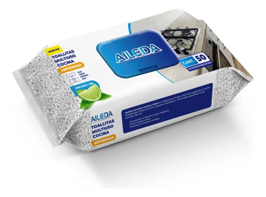 TOALLITAS HUMEDAS ANTIGRASA COCINA CITRICO 9X50UN