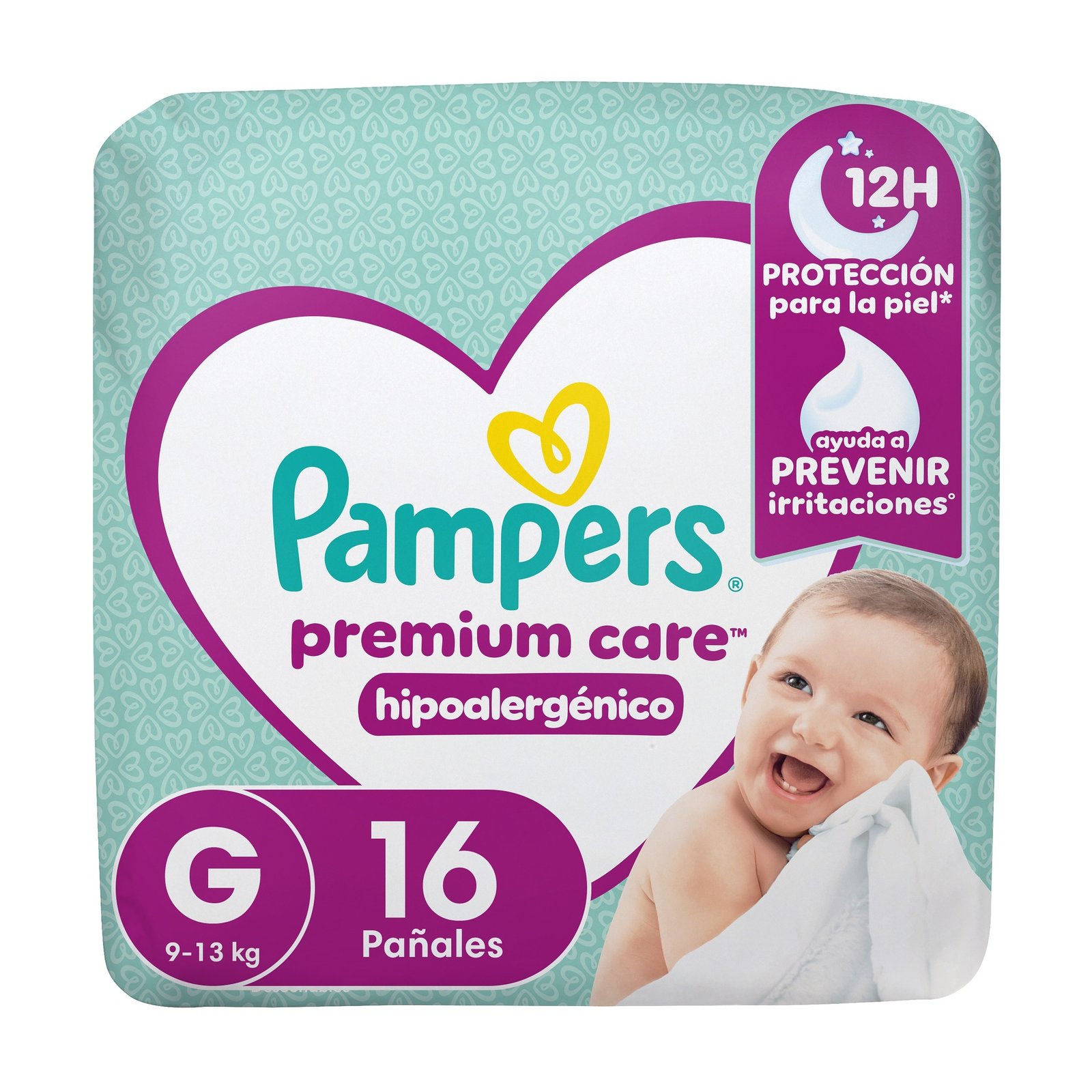 PAÑAL PREMIUM CARE PAMPERS G 8X16UN