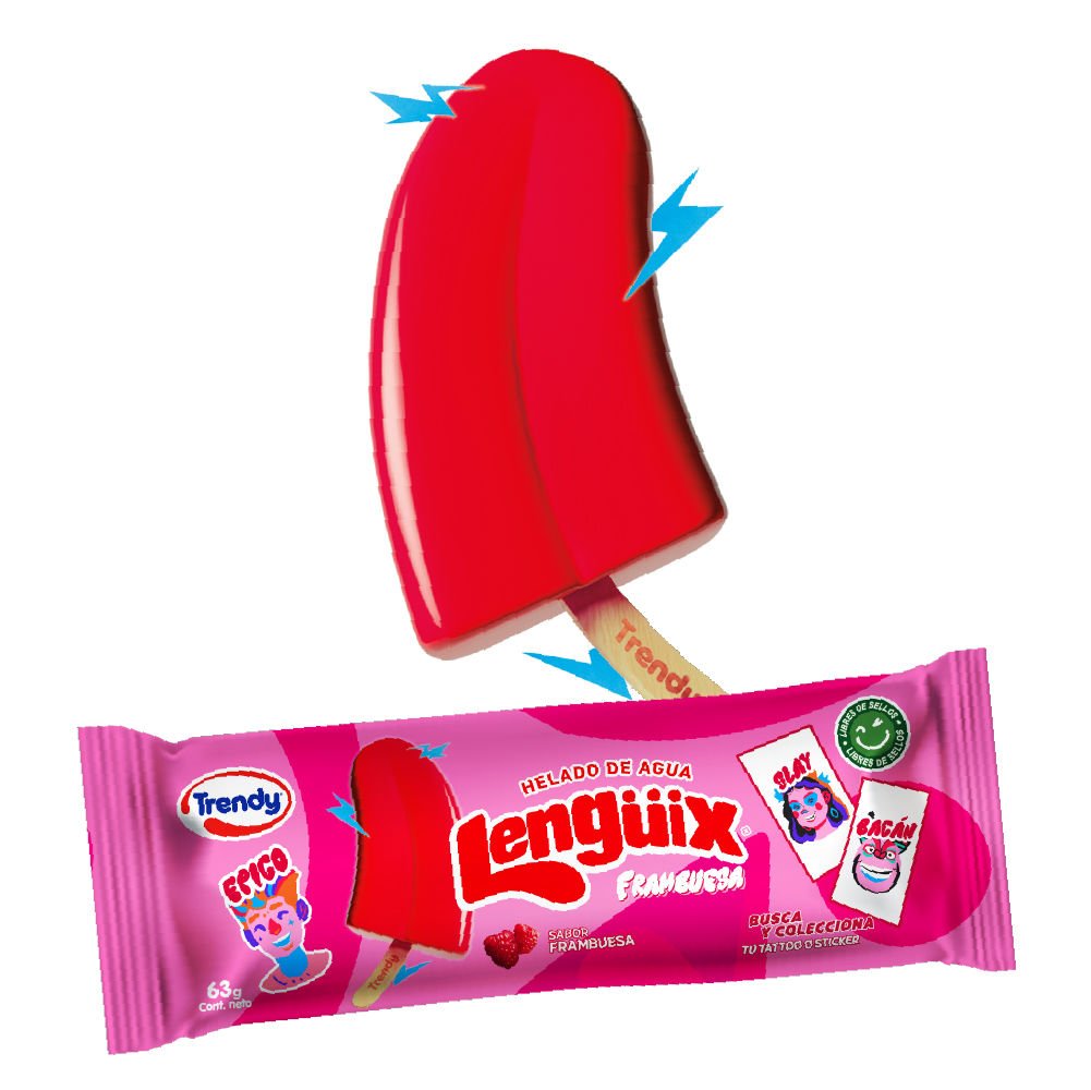 HELADO DE PALETA LENGUIX FRAMB TRENDY 49X60GR