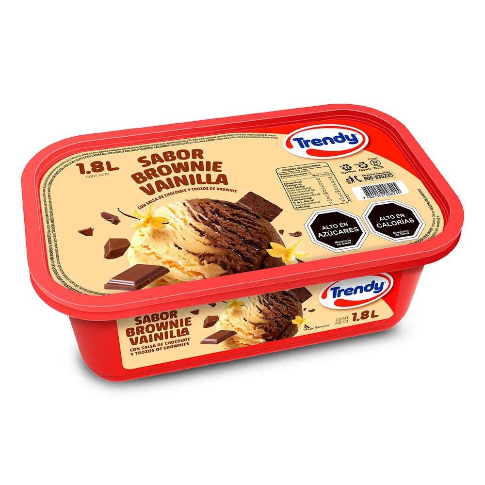 HELADO BROWNIE VAINILLA TRENDY 6X1800CC