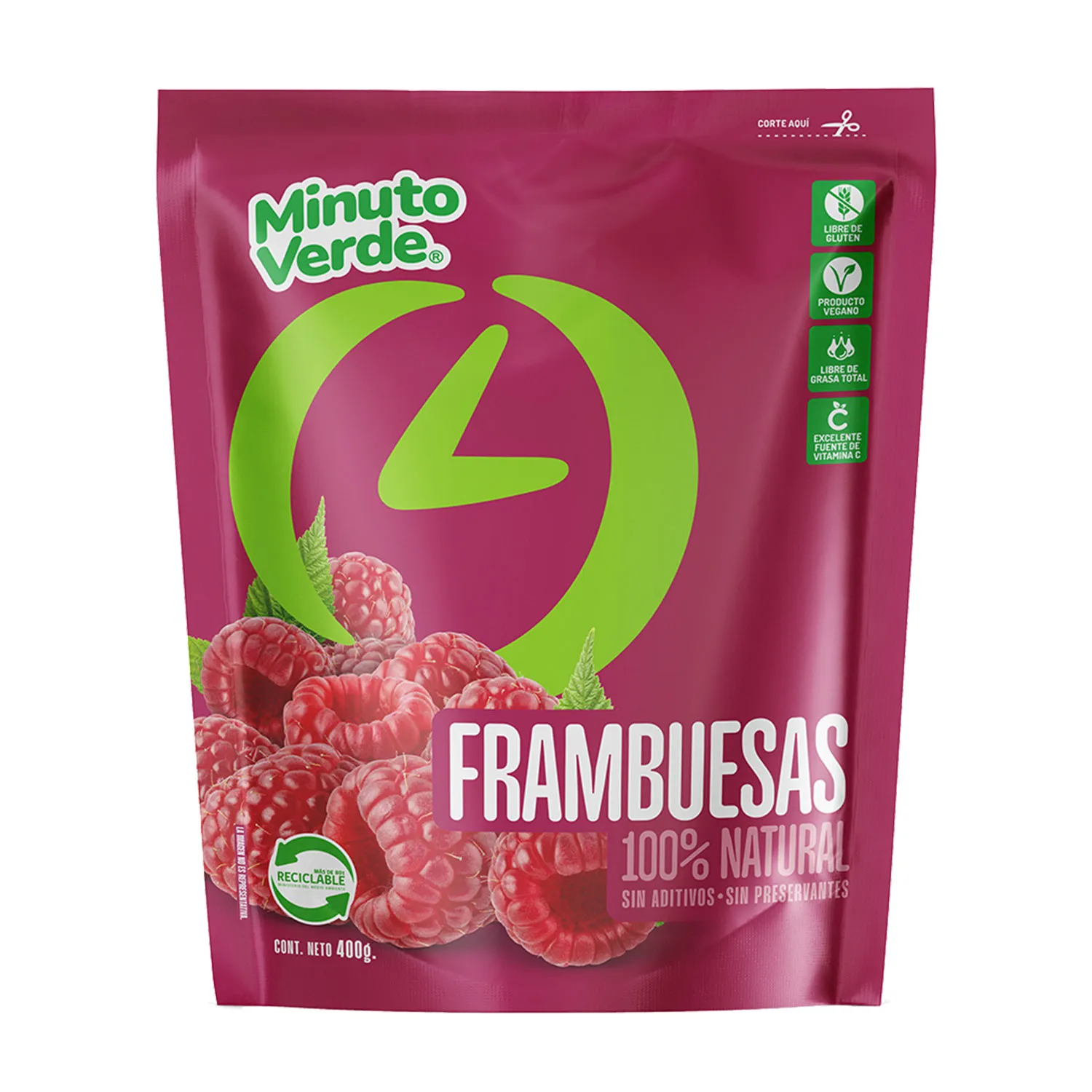 FRAMBUESA CONG MINUTO VERDE 28X400GR