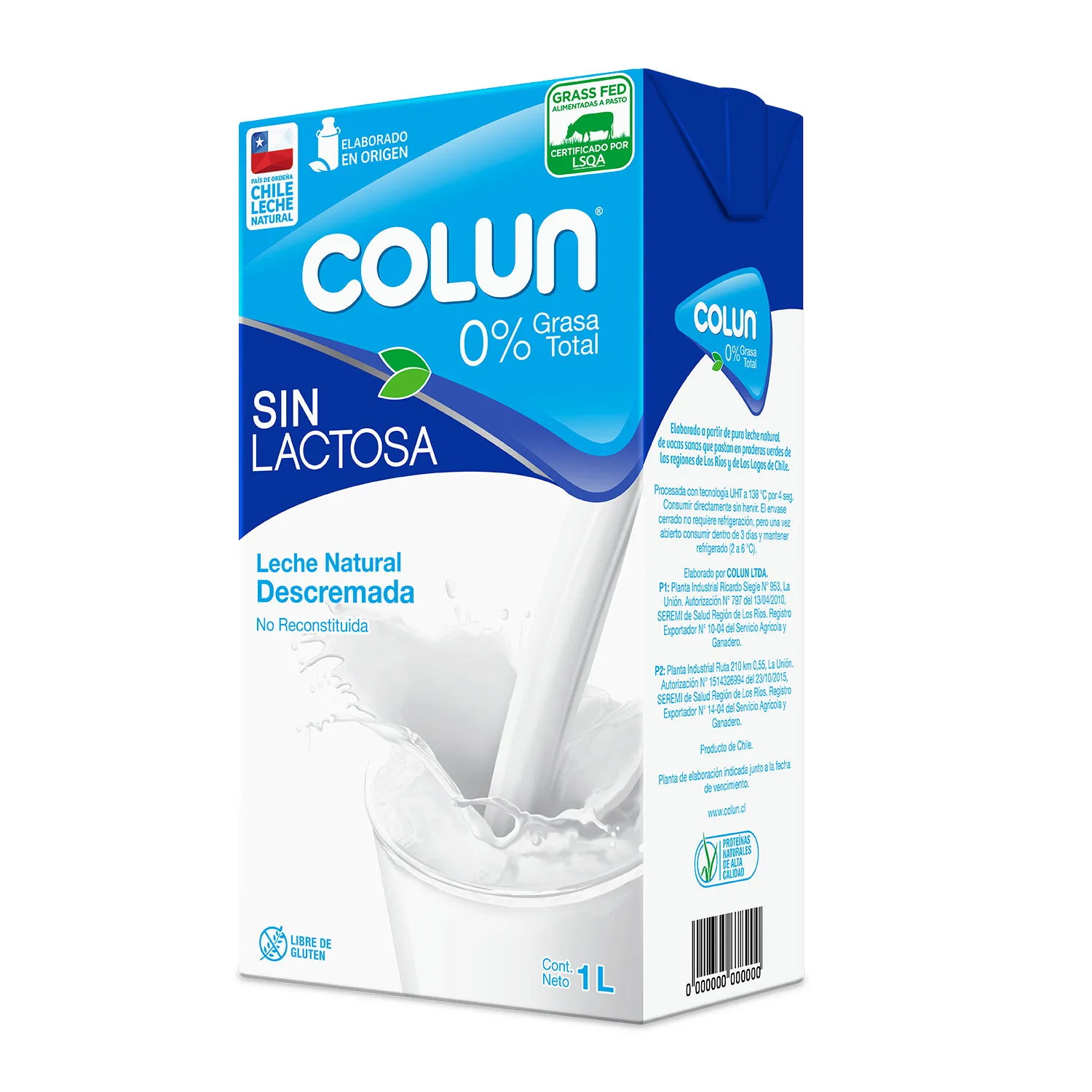 LECHE DESCREMADA S/LACTOSA COLUN 12X1LT