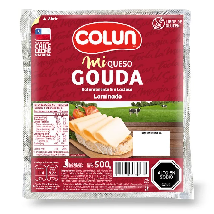 QUESO GOUDA LAMINADO COLUN 6X500GR